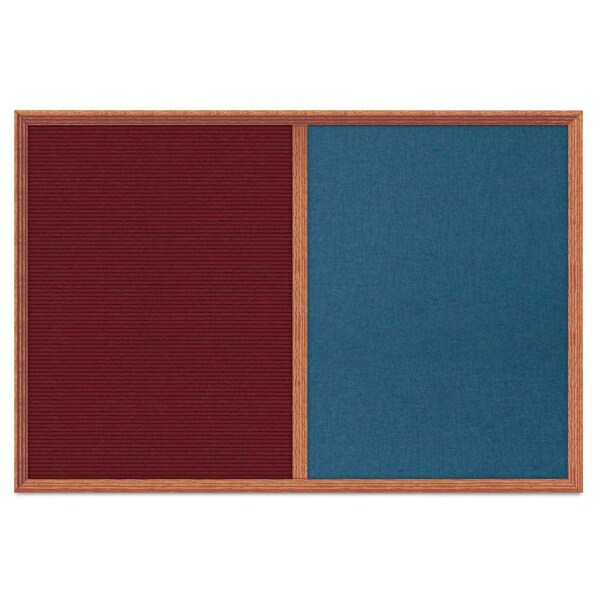 Enclosed Corkboard, 1 Door, 48"x36", 4" Fra, UV3423-SATIN-FORBO